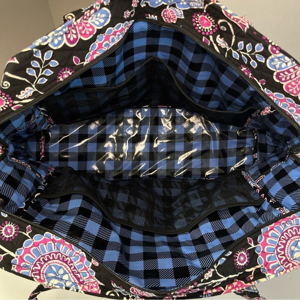 Vera Bradley Stroll Around Baby Diaper Bag “Alpine Floral” Pink Blue Black Md - Picture 10 of 15